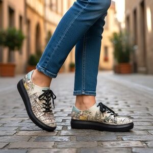 DOGO Women’s Myra Sneaker | Size 38 | Cityscape Print | Worn Once